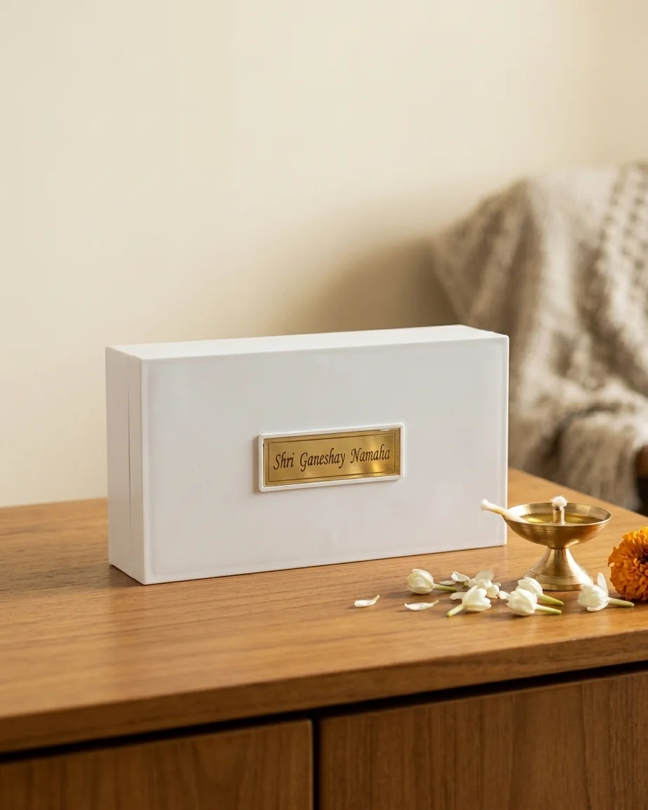 Radha Krishna Divine 3D Gold-Plated Gift Box